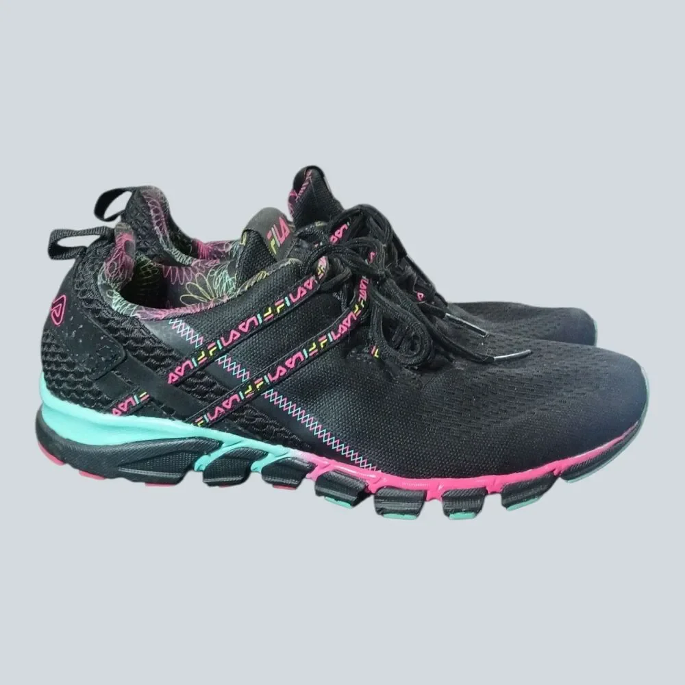 Fila Womens 8.5M Memory Realmspeed Evo Running Shoes Black 5RM00569-960 NWOB